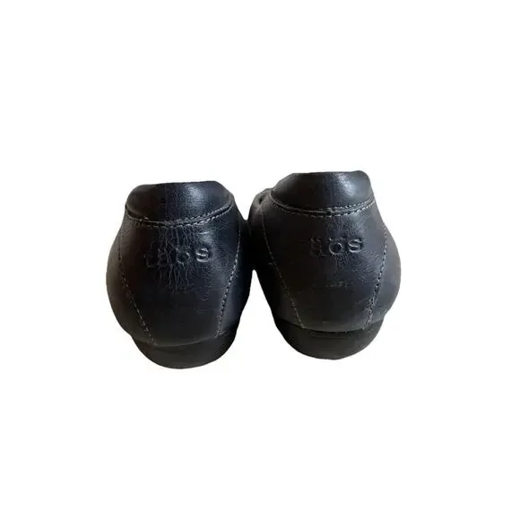 Women’s Taos Navy Blue Debut Shoes Size 8.5 Slip On Leather Heeled Flat - Picture 5 of 9